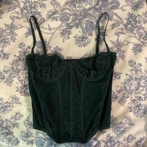 UO Out From Under Modern Love Lace Corset, size small, green, perfect condition